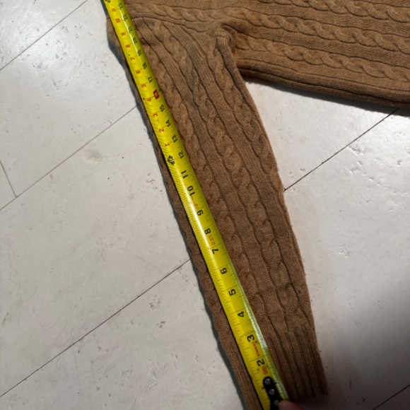 J.Crew Cashmere Cable Crewneck Camel SzM - Picture 5 of 5